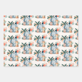 Wild Jungle Birthday Party Pattern Geschenkpapier Set