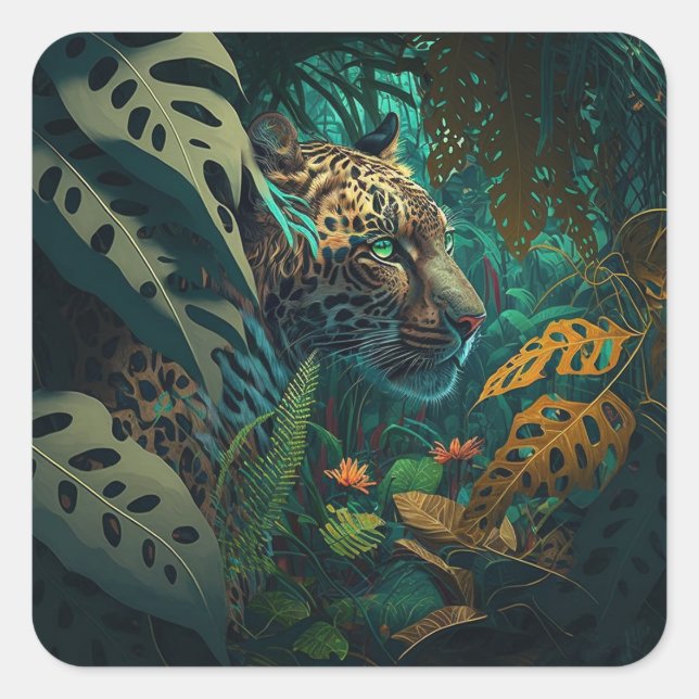 Wild Jungle Jaguar Sticker (Vorderseite)
