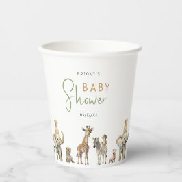 Wild Jungle Safari Animals Baby Dusche Pappbecher