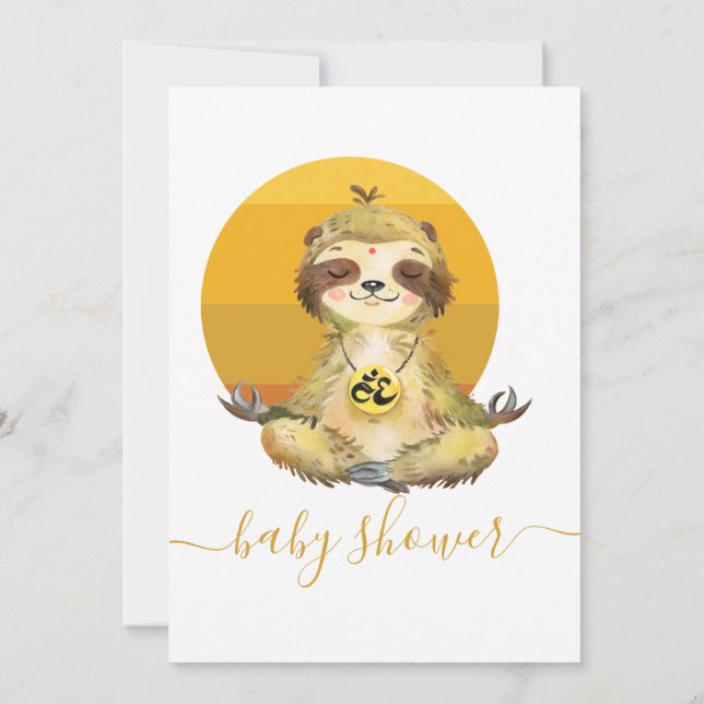 Wild Jungle Safari Animaux Baby Sloth Invitation (Dos)