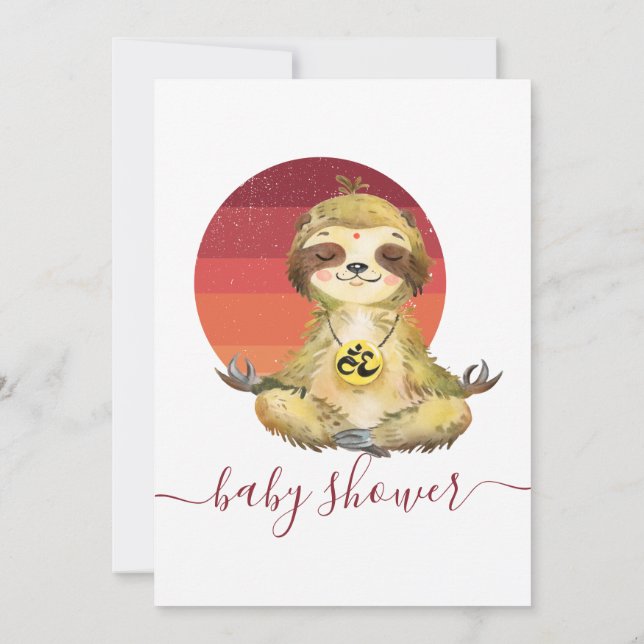 Wild Jungle Safari Animaux Baby Sloth Invitation (Dos)