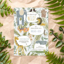 Wild Jungle Safari Tiere Botanische Babydusche