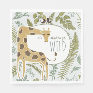 Wild Jungle Safari Tiere Botanische Babydusche Serviette