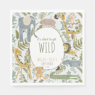 Wild Jungle Safari Tiere Botanische Babydusche Serviette