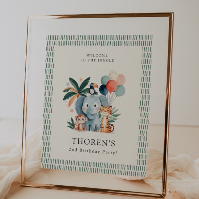 Wild Jungle Theme Birthday Party Welcome Poster (Von Creator hochgeladen)