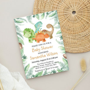 Wild Jurassic Es ist ein Junge! Dinosaur Baby Dusc Einladung