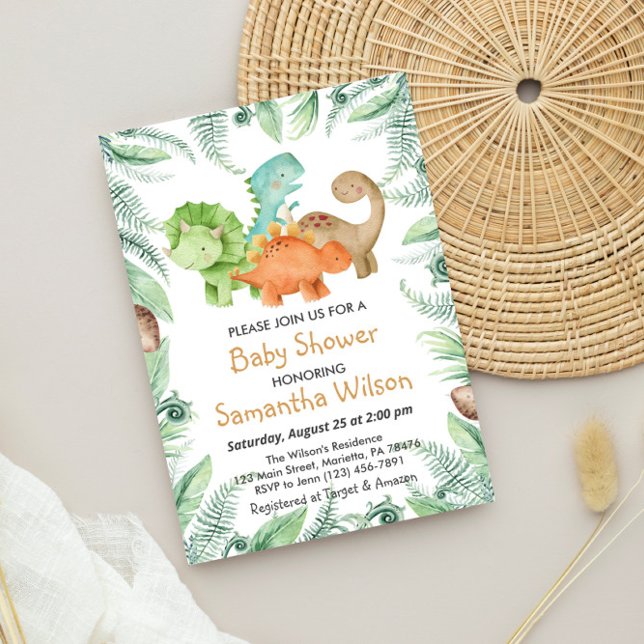 Wild Jurassic Es ist ein Junge! Dinosaur Baby Dusc Einladung (Von Creator hochgeladen)