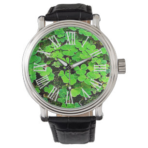 Wild Kleeblatt Green Personalisiert St. Patrick's  Armbanduhr