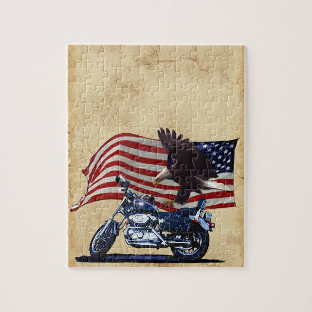 Wild & kostenlos - Patriotischer Adler, Motorrad u (Vertikal)