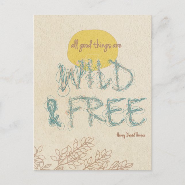 Wild & kostenlos postkarte (Vorderseite)