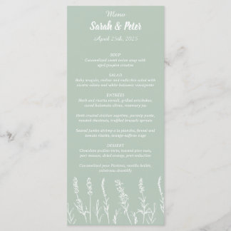 Wild Lavender Wedding Flat Menu Menükarte