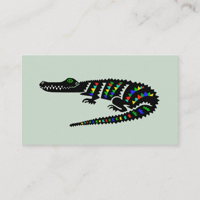 wild lebende Tiere - KROKODILE - ALLIGATOR - Natur Visitenkarte (Rückseite)