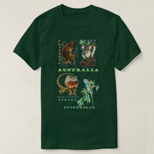 Wild lebende Tiere von Australien T-Shirt (Design vorne)