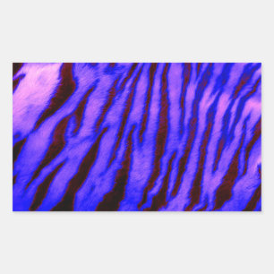 Wild & lebendig Blaue Tiger Streifen Rechteckiger Aufkleber