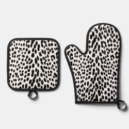 Wild Leopard Energy – Kühne Tierprint-Mode Ofenhandschuh & Topflappen-Set