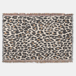 Wild Leopard Print Custom Throw Blanket Decke