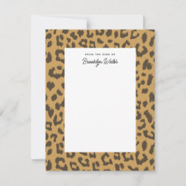 Wild Leopard Print Personal Flat Stationery Card Dankeskarte