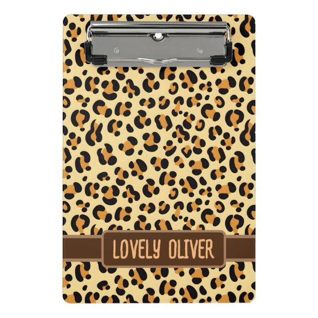 Wild Leopard Skin Mini Klemmbrett (Vorderseite)
