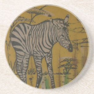 Wild Life Kenya African Safari Zebra.png Sandstein Untersetzer