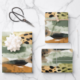 Wild Life Safari Fur Print Textures Exotic Dschung Geschenkpapier Set