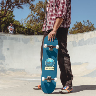 Wild Life! Weißer Hai Ozean Blau Skateboard
