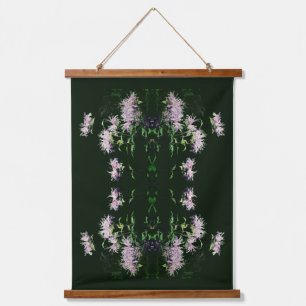 Wild Lila Biene Balm Floral Abstrakt Wandteppich Mit Holzrahmen