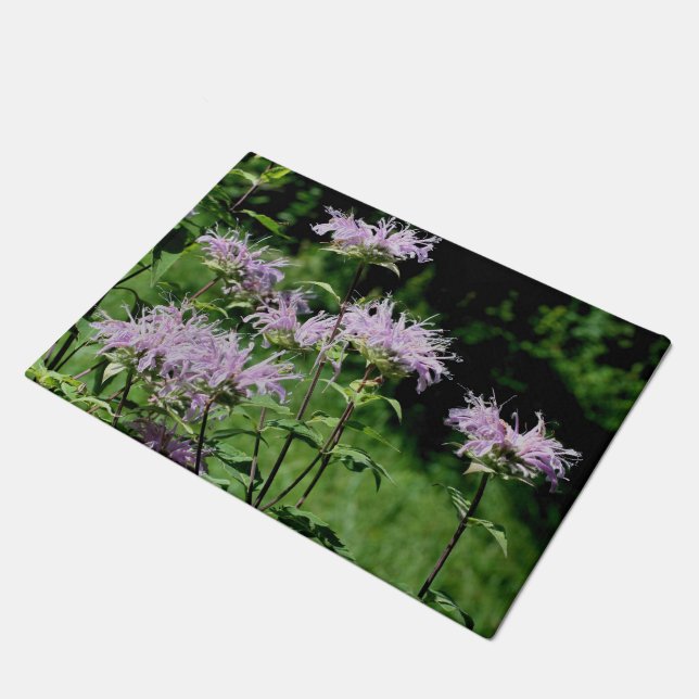 Wild Lila Bienenvölker Blume Doormat Fußmatte (Schrägansicht)