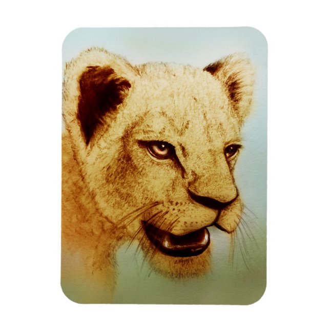 Wild Lion, Realistisches Foto der Tierkunst Magnet (Vertikal)