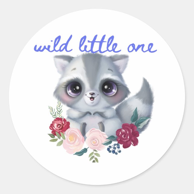 Wild Little One Raccoon Sticker (Vorderseite)