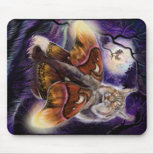 Wild Luminessense Moth Winged Lynx Mousepad