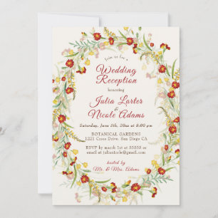 Wild Marigold Blume Foliage Wedding Reception Einladung
