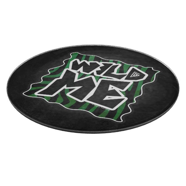 Wild Me Green and Black Zebra Pattern Schneidebrett (Ecke)