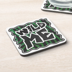 Wild Me Green and Black Zebra Pattern Untersetzer