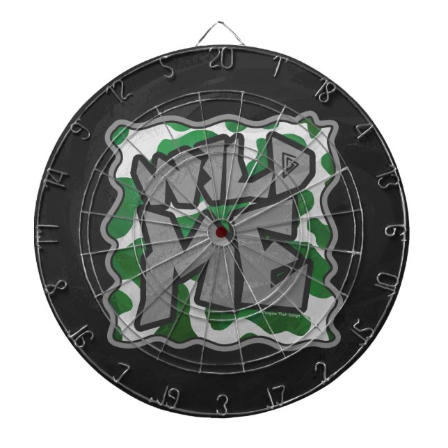 Wild Me Kuh Grün und Weiß Dartscheibe (vorne)