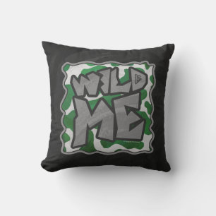 Wild Me Kuh Grün und Weiß Kissen
