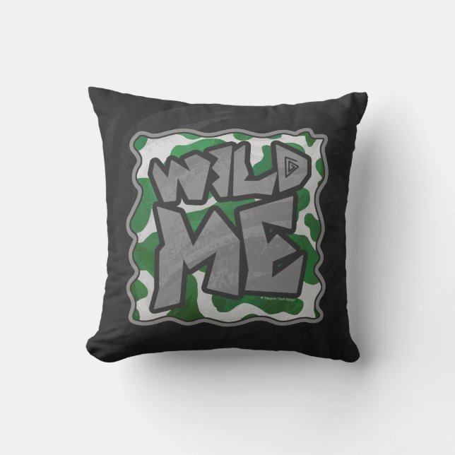 Wild Me Kuh Grün und Weiß Kissen (Vorderseite)
