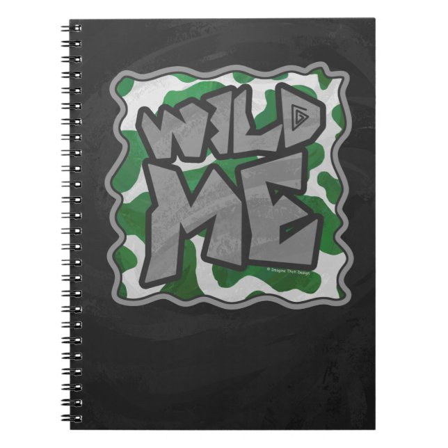 Wild Me Kuh Grün und Weiß Notizblock (Vorderseite)