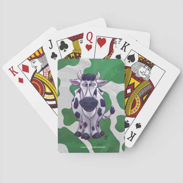 Wild Me Kuh Grün und Weiß Spielkarten (Rückseite)