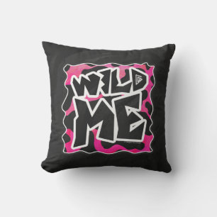 Wild-Me-Kuh rosa und weiß Kissen