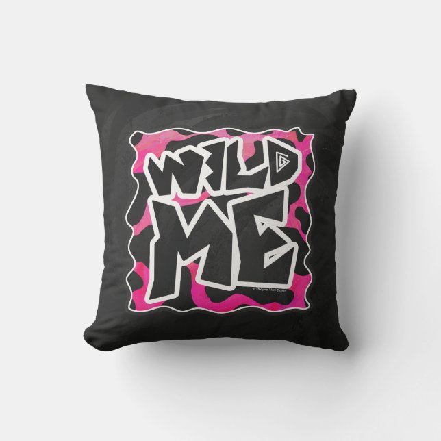Wild-Me-Kuh rosa und weiß Kissen (Vorderseite)