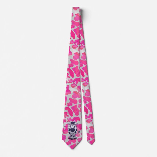 Wild-Me-Kuh rosa und weiß Krawatte (Vorderseite)