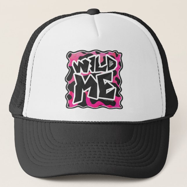 Wild-Me-Kuh rosa und weiß Truckerkappe (Vorderseite)