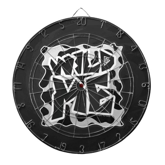 Wild Me Kuh schwarz und weiß Dartscheibe (vorne)