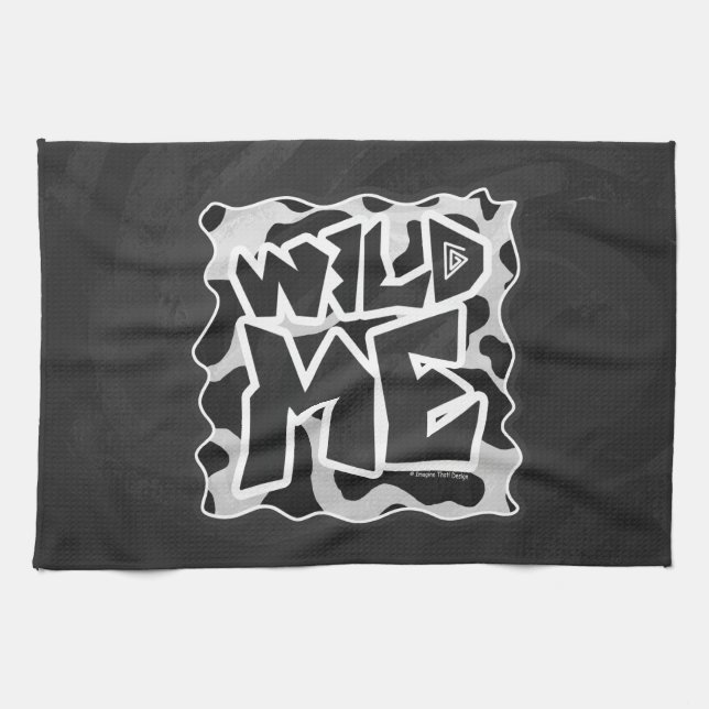 Wild Me Kuh schwarz und weiß Küchentuch (Horizontal)