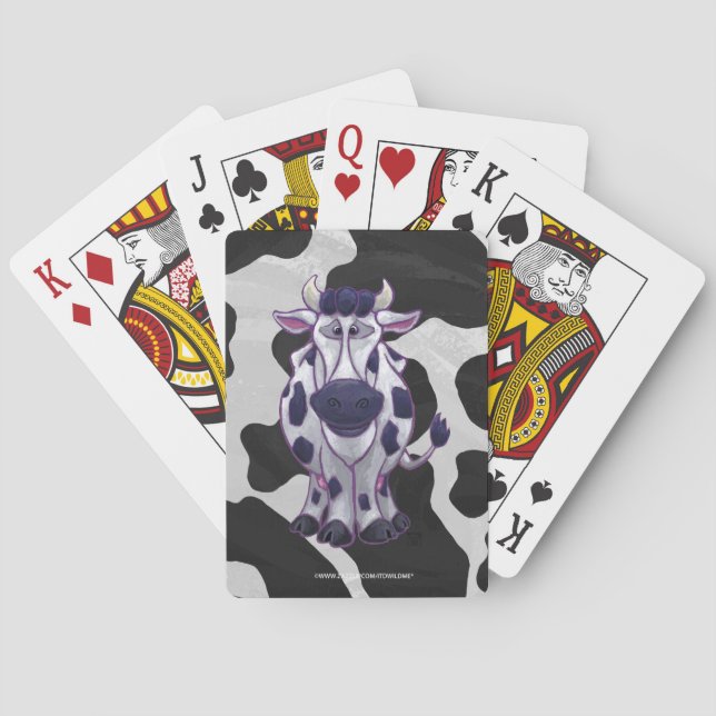 Wild Me Kuh schwarz und weiß Spielkarten (Rückseite)