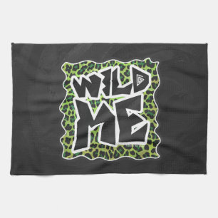 Wild Me Leopard Black and Green Design Küchentuch