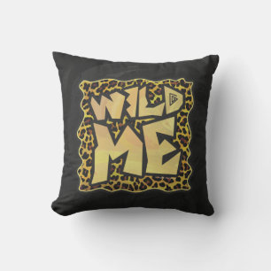 Wild Me Leopard Brown und Gelb Print Kissen