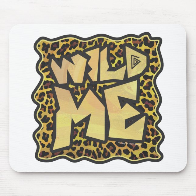 Wild Me Leopard Brown und Gelb Print Mousepad (Vorne)