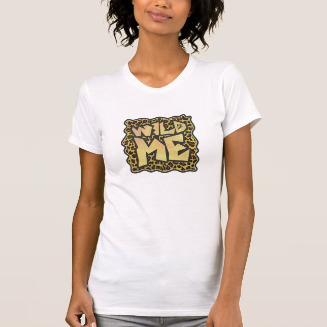 Wild Me Leopard Brown und Gelb Print T-Shirt (Vorderseite)