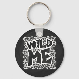 Wild Me Leopard Weiß und Schwarz Schlüsselanhänger